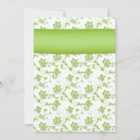 Jaune vert Damask Faire-part de mariage (Dos)