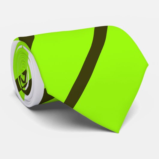 Jaune vert et olive - Cravate rayée (Roulé)