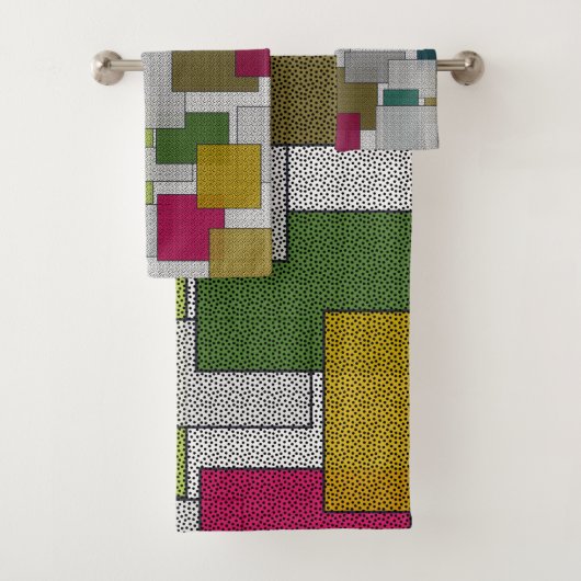 Jaune vert géométrique rétro tendance (En situation)