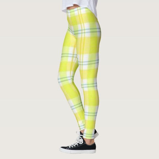 Jaune Vert Plaid Leggings (Gauche)