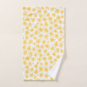 Jaune vibrant Daisy Floral Fantaisiste (Serviette à main)