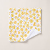 Jaune vibrant Daisy Floral Fantaisiste (Gant de toilette)