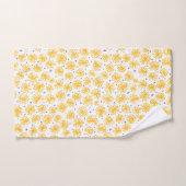 Jaune vibrant Daisy Floral Fantaisiste (Serviette à main)