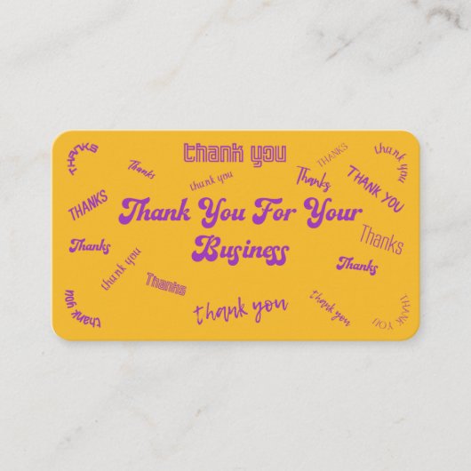 Jaune / Violet "Merci" Insertion / Carte de visite (Devant)