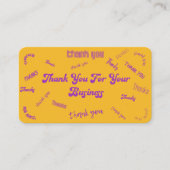 Jaune / Violet "Merci" Insertion / Carte de visite (Devant)
