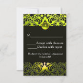 JAUNE VIOLET NOIR DAMASQUE MONOGRAMME TOPAZE RSVP (Dos)