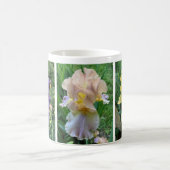 Jaune violet rose Iris Élégant Photo Mug (Centre)
