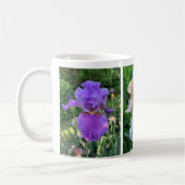 Jaune violet rose Iris Élégant Photo Mug (Gauche)