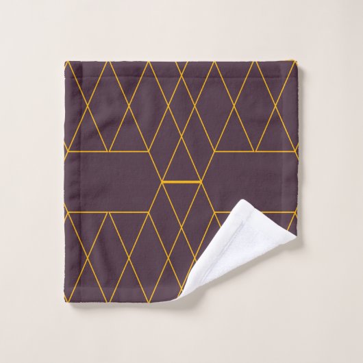 Jaune, violet, simple, graphique géométrique moder (Gant de toilette)