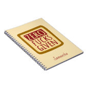 Jaune Zéro F*s Carnet Spiral donné (Côté Droit)
