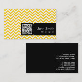 Jaune Zigzag QR Code Carte de visite géologue (Devant / Derrière)