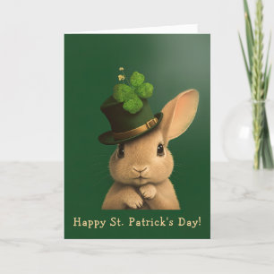 Jaunty Bunny Ready for St. Patrick's Day Feestdagen Kaart