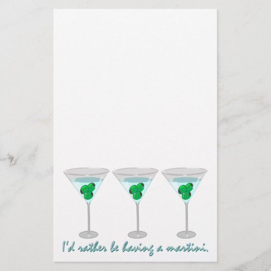 J'aurais plutôt un martini. Papeterie (Devant)