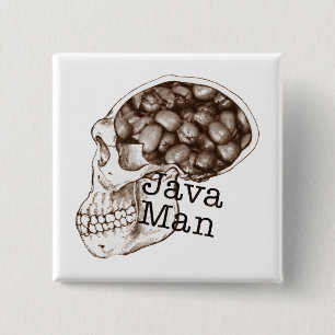 Java Bean Man Vierkante Button 5,1 Cm