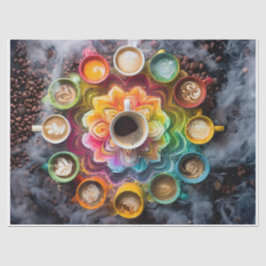 Java Bean Mandala, kleurrijke kopjes Tissuepapier