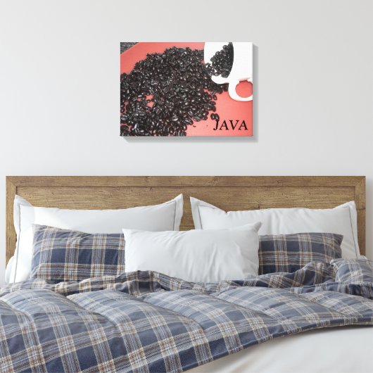 Java Coffee Design Canvas Afdruk (Insitu (Slaapkamer))