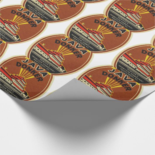 Java Donker bierlabel Cadeaupapier (Hoek)