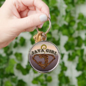 Java Girl Coffee Humor Sleutelhanger (Hand)