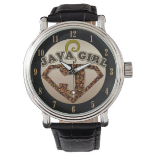 Java Girl Coffee Humor Wrist Watch Horloge