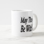 Java grappige koffie citaat zwarte tekst extra grote beker (Voorkant rechts)