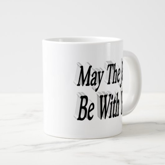 Java grappige koffie citaat zwarte tekst extra grote beker (Voorkant rechts)