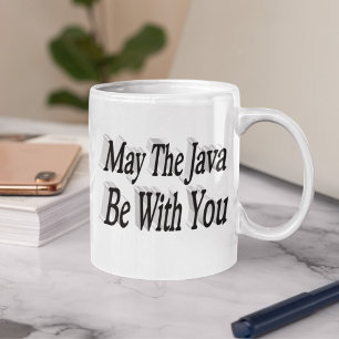 Java grappige koffie citaat zwarte tekst koffiemok