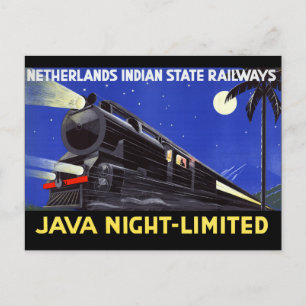 Java Indonesia Vintage Travel Poster teruggezet Briefkaart