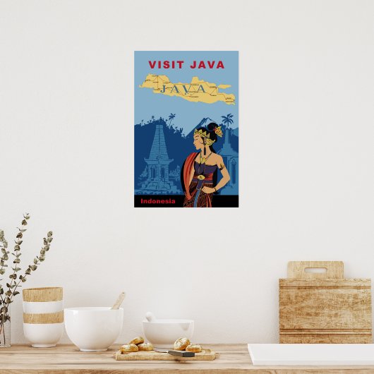 Java, Indonésie affiche voyage (Cuisine)