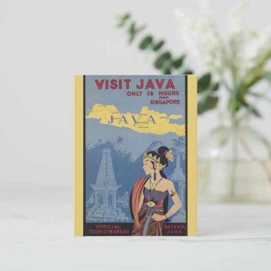 Java Indonesië Reizen Briefkaart (Staand voorkant)