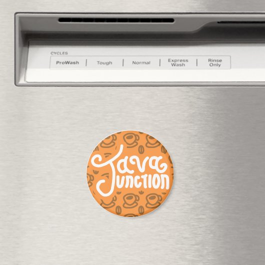 Java Junction Coffee and Bean Magnet Orange Magneet (Insitu (Vaatwasser))