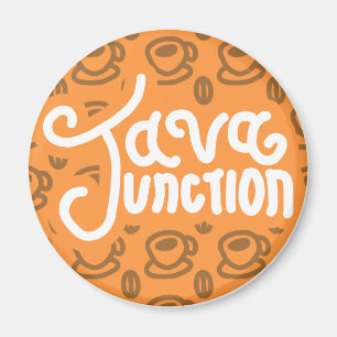Java Junction Coffee and Bean Magnet Orange Magneet