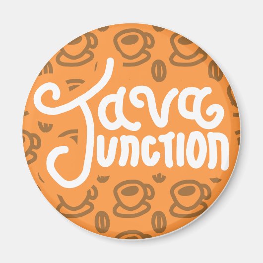 Java Junction Coffee and Bean Magnet Orange Magneet (Voorkant)