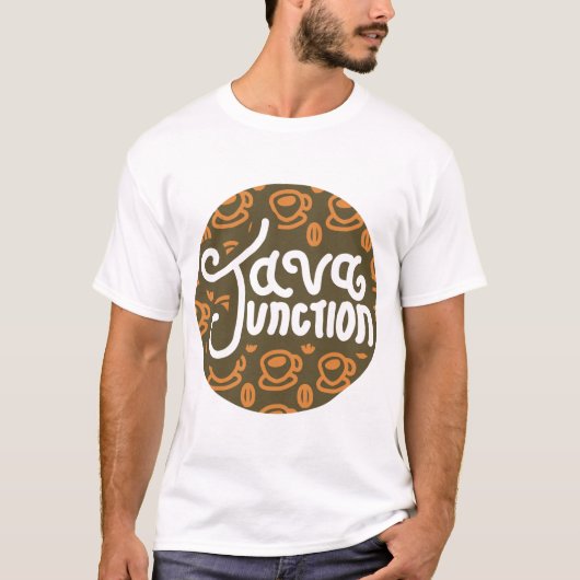 Java Junction Coffee and Bean Shirt Bruin (Voorkant)