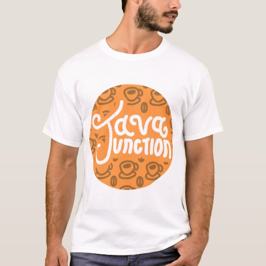Java Junction Coffee and Bean Shirt Sinaasappel (Voorkant)