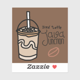 Java Junction Iced Latte Sticker met Tekst