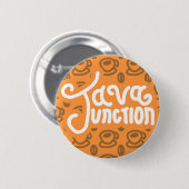 Java Junction Koffie en Bean Button Sinaasappel (Voorkant /achterkant)