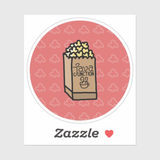 Java Junction Popcorn Circle Sticker (Vel)