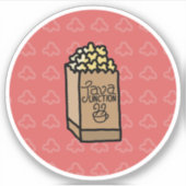 Java Junction Popcorn Circle Sticker (Voorkant)