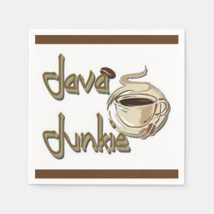 Java Junkie Coffee Lovers White Napkins Servet
