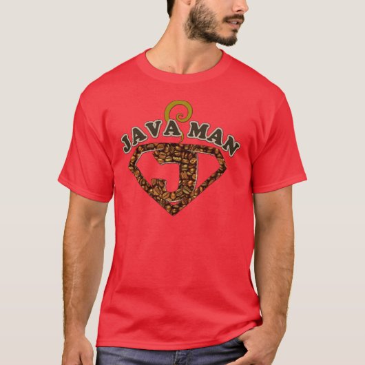 Java Man Coffee Humor T-Shirt (Voorkant)