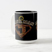 Java Man Coffee Humor Tweekleurige Koffiemok (Voorkant links)