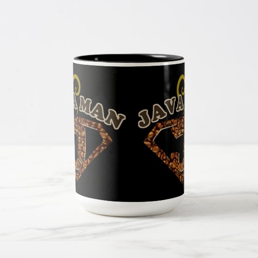 Java Man Coffee Humor Tweekleurige Koffiemok (Center)