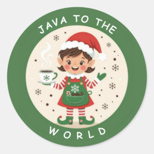 Java naar de wereld ronde sticker
