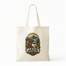 Java Ochtendkoffie Vintage Budget Tote Tas