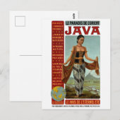 Java Oude Reisposter Gerestaureerd Briefkaart (Voorkant / Achterkant)