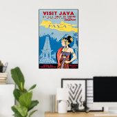 Java Reisposter Indonesië Kunst Toerisme Print (Thuiskantoor)
