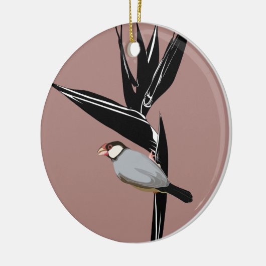 Java Sparrow Bird Keramisch Ornament (Links)