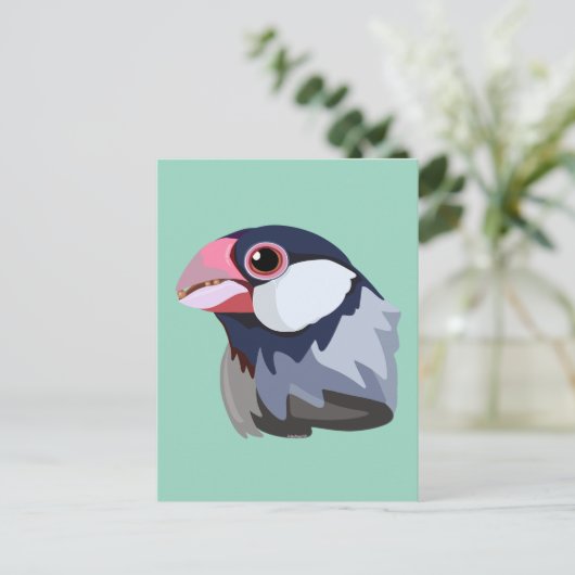 Java Sparrow—vereenvoudigd Briefkaart (Staand voorkant)