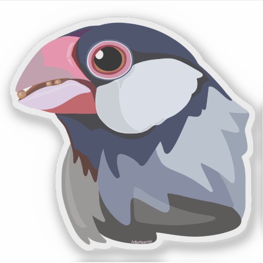 Java Sparrow—vereenvoudigd Sticker (Voorkant)