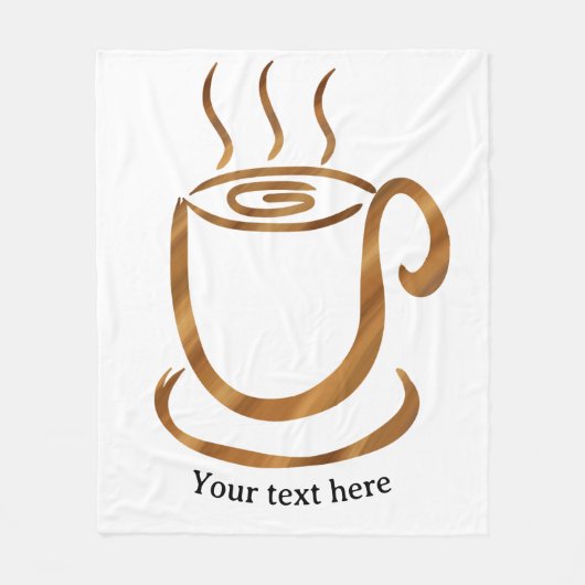 Java Stoom Cup | Houten Gebogen Koffie & Thee Fleece Deken (Voorkant)